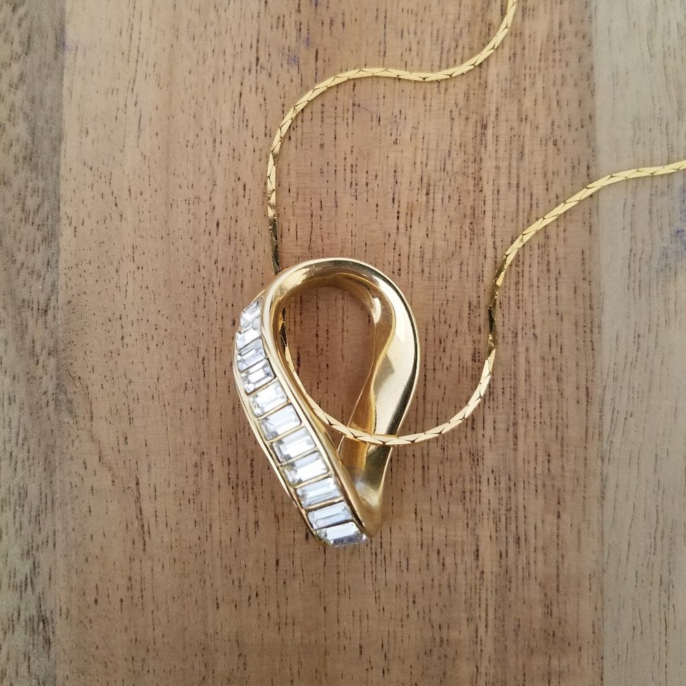 Swarovski Channel Set Crystal Gold Necklace